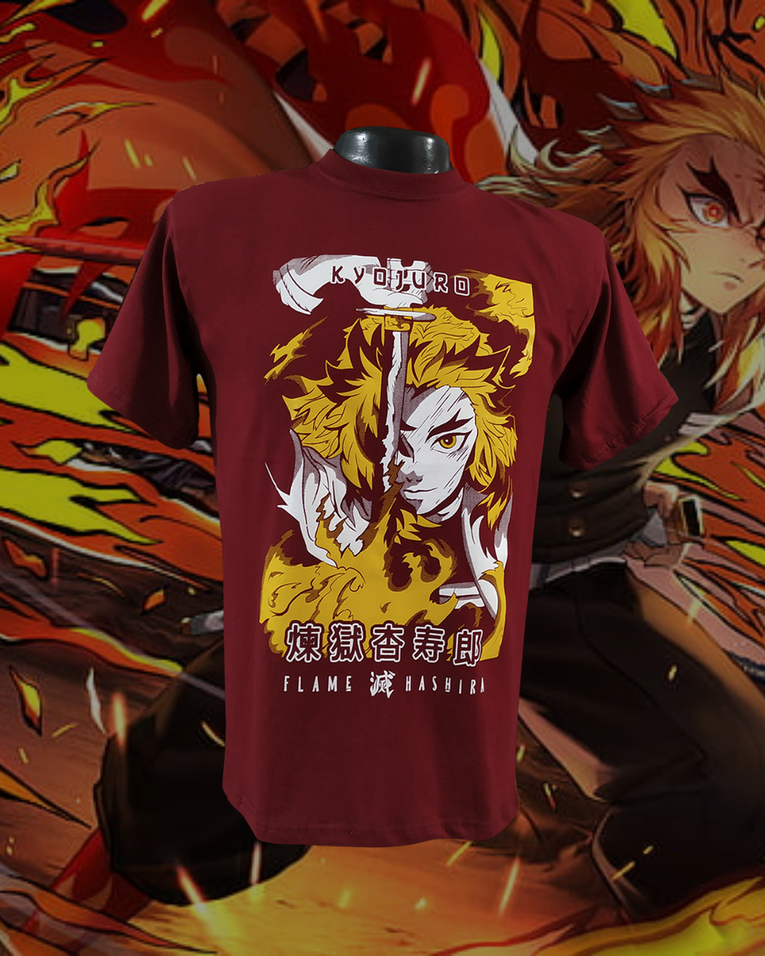 Camiseta Roja Kyojuro Rengoku